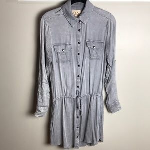 Chaser snap button shirtdress w synched waist S